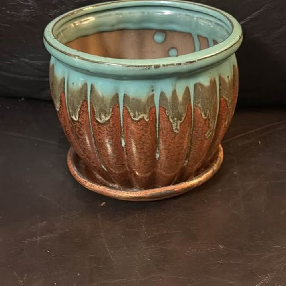 Hand made Ceramic Drip Glaze Planter Pot